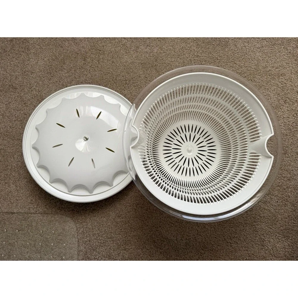 Guzzini XL Latina Salad Spinner White & Clear Made in Italy Kitchen Prep
